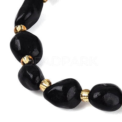 Natural Obsidian Beaded Bracelets for Women G-P563-07P-14-1