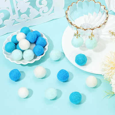 40Pcs 4 Colors Wool Felt Balls DIY-SC0029-40E-1