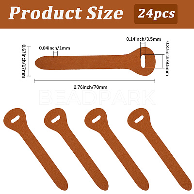 24Pcs Cowhide Zipper Puller Head PURS-GF0001-09B-1