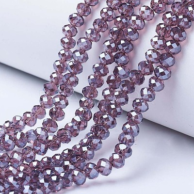 Electroplate Glass Beads Strands EGLA-A034-T6mm-A05-1