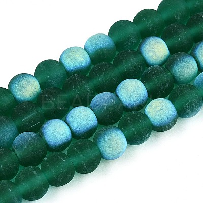 Frosted Transparent Glass Beads Strands LS-GLAA-T032-T6mm-MBB21-1