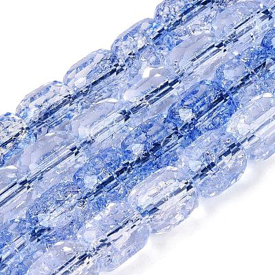 Transparent Crackle Glass Beads Strands GLAA-Q108-04A-02-1