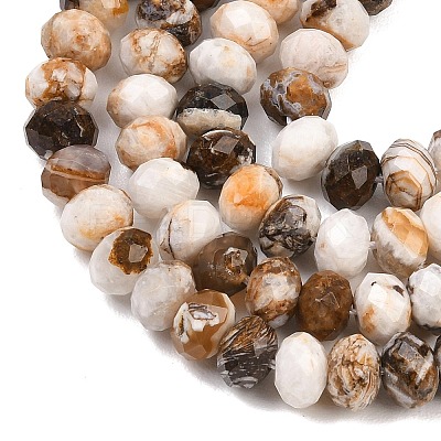 Natural Petrified Wood Beads Strands G-C259-A29-5x8mm-1