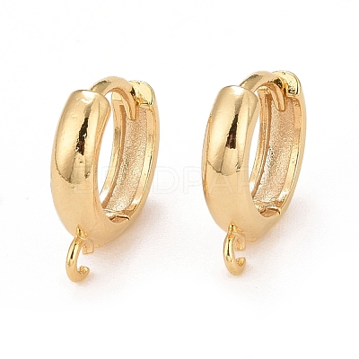 Rack Plating Eco-friendly Brass Chunky Hoop Earring Findings KK-D075-02G-RS-1