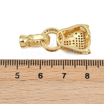 Brass Micro Pave Cubic Zirconia Fold Over Clasps ZIRC-L062-K01-G-1