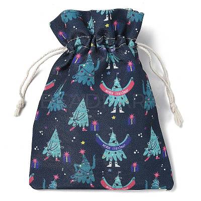 Christmas Theme Cloth Printed Storage Bags ABAG-F010-02C-05-1