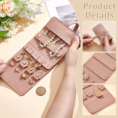 Rectangle PU Leather with Microfiber Jewelry Rolls ABAG-WH0072-013-1
