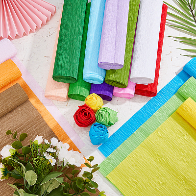 16Pca 16 Colors Handmade Crepe Paper DIY-FH0010-37-1