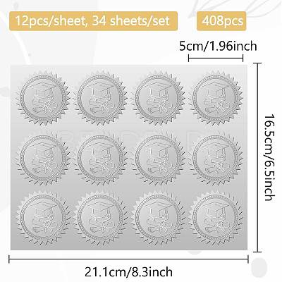 34 Sheets Graduation Theme Silver Foil Embossed PET Picture Sticker DIY-WH0528-002-1