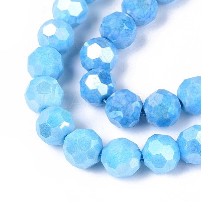 Anti-Tarnish Electroplate Glass Beads Strands EGLA-T021-8mm-15-15-1