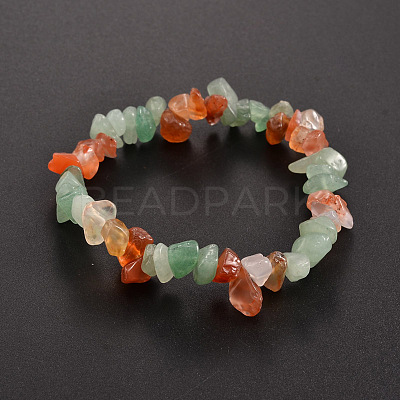 Chips Natural & Synthetic Mixed Stone Beaded Stretch Bracelets BJEW-JB01824-1