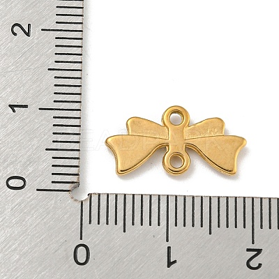 Ion Plating(IP) 304 Stainless Steel Bowknot Links Connector Charms STAS-N103-97G-1