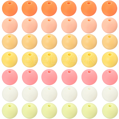 Rubberized Style Imitated Silicone Acrylic Beads MACR-PA0001-06C-03-1
