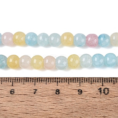 Ombre Effect Dyed Crackle Glass Beads Strands GLAA-Q106-01A-B14-1