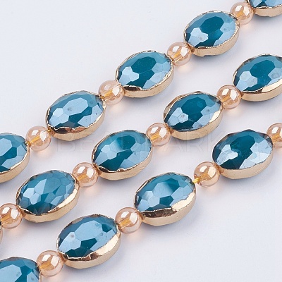Opaque Glass Beads Strands EGLA-K013-PL-07D-1