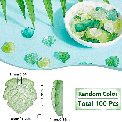 100Pcs Transparent Glass Pendants GLAA-SC0002-45-1