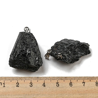 Natural Black Tourmaline Pendants G-F739-01P-1