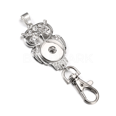 Alloy Rhinestone Snap Keychain Making KEYC-WH0018-58-1