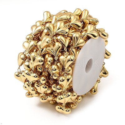 304 Stainless Steel Heart Link Chains CHS-G042-08G-1
