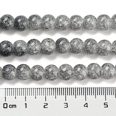 Spray Painted Crackle Glass Beads Strands DGLA-C002-8mm-02-1
