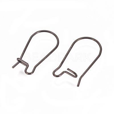 304 Stainless Steel Hoop Earrings Findings Kidney Ear Wires Ion Plating(IP) STAS-L216-22C-B-1