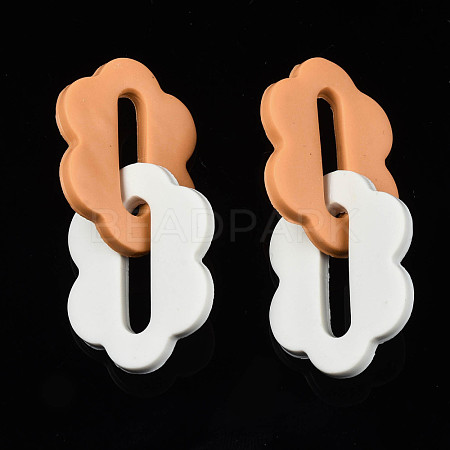 Handmade Polymer Clay Linking Rings CLAY-N010-032-02-1