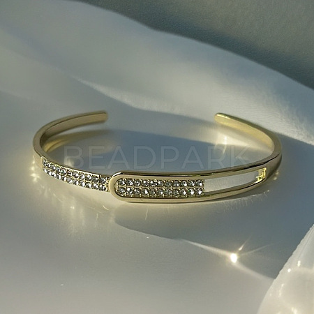 Alloy Crystal Rhinestone Cuff Bangles for Women FS-WG50859-02-1