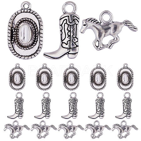 SUNNYCLUE 90Pcs 3 Style Tibetan Style Alloy Pendants FIND-SC0005-88AS-1