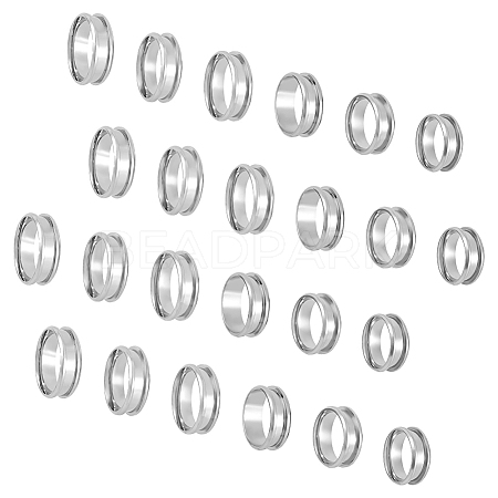 30Pcs 6 Size 201 Stainless Steel Grooved Finger Ring Settings RJEW-UN0002-82P-1