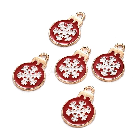 Christmas Alloy Enamel Pendants X-ENAM-D047-17G-03-1