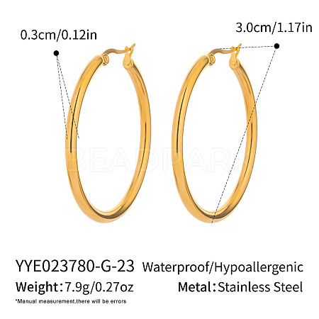 Stainless Steel Hoop Earrings CL5372-3-1