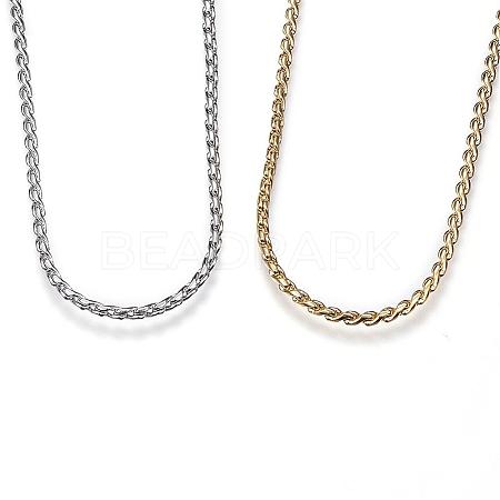 304 Stainless Steel Twisted Chain Necklaces NJEW-D285-22-1