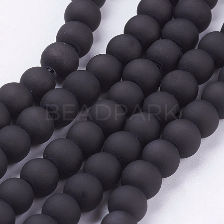 Painted Glass Bead Strands X-DGLA-S072-6mm-24-1