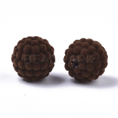 Flocky Acrylic Beads OACR-S134-002G-1