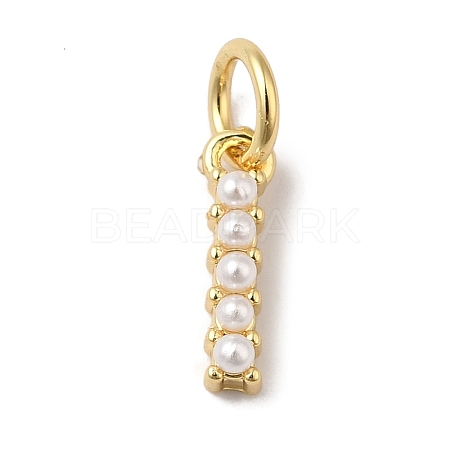 Rack Plating Brass with ABS Plastic Imitation Pearl Charms KK-B092-30I-G-1