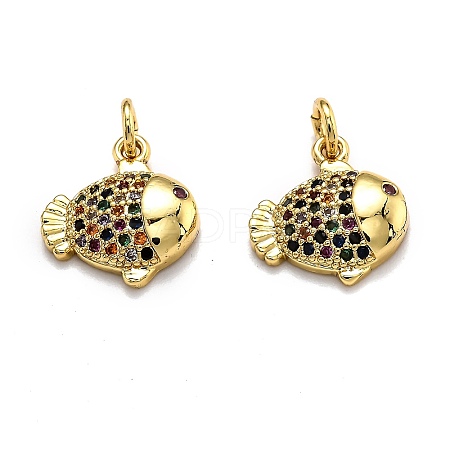 Brass Micro Pave Cubic Zirconia Pendants ZIRC-O039-04G-1