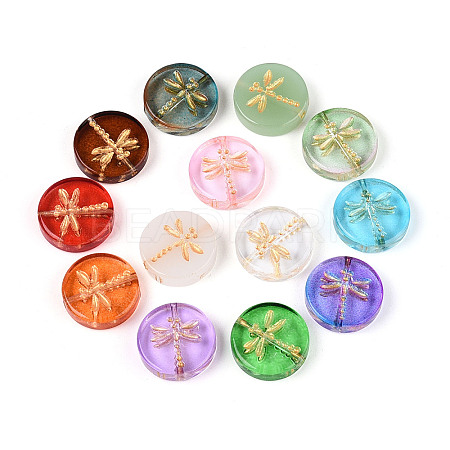 Baking Paint Transparent Glass Beads X-DGLA-N018-30-1