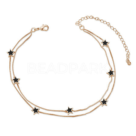 SHEGRACE Brass Multi-Strand Anklets JA174E-1