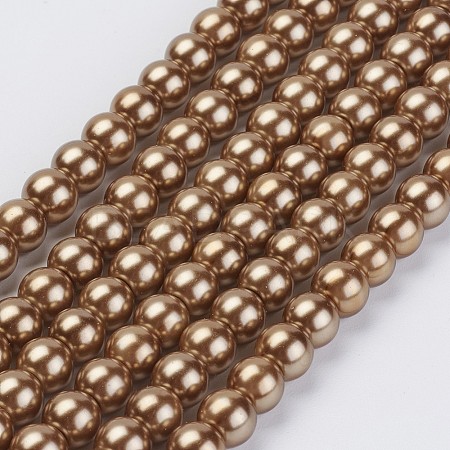 Eco-Friendly Glass Pearl Bead Strands X-HY-A008-6mm-RB037-1