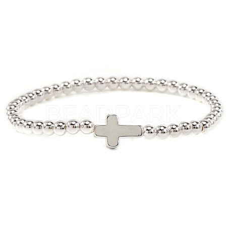 Brass & 304 Stainless Steel Beads Stretch Bracelets Set LS-EI7625-4-1