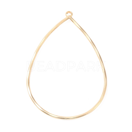 Brass Open Back Bezel Pendants KK-O144-13G-1