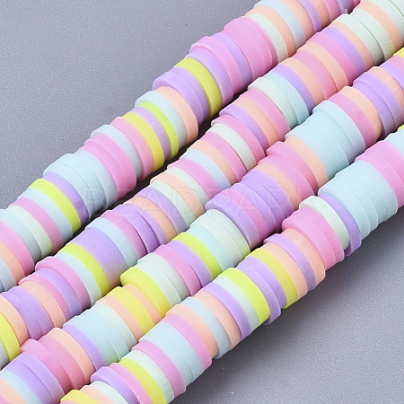 Handmade Polymer Clay Beads Strands X-CLAY-R089-6mm-087-1