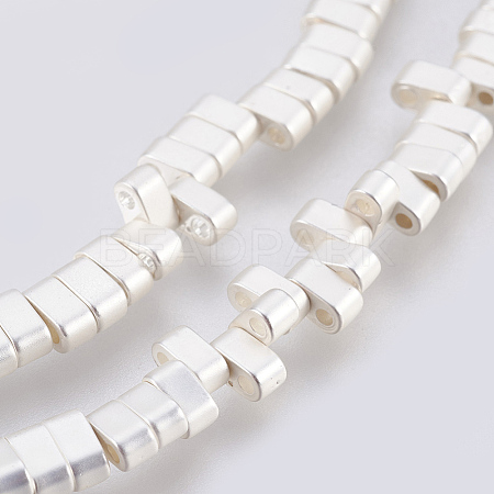 Electroplated Synthetic Non-magnetic Hematite 2-Hole Beads Strands G-E495-11A-03-1