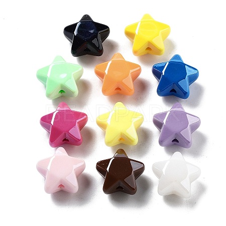 Opaque Acrylic Beads OACR-Z017-04D-1