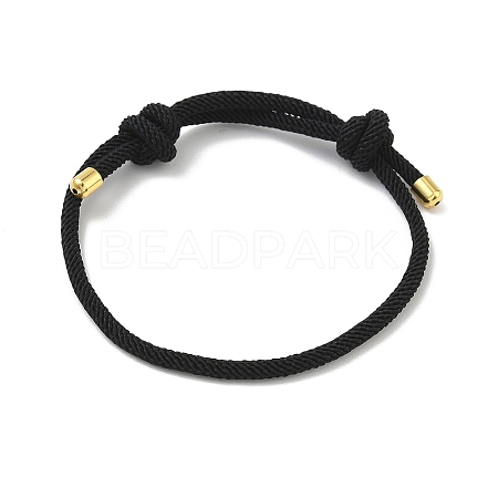 Adjustable Nylon Round Milan Cord Slider Bracelet Making FB-H001-01G-15-1