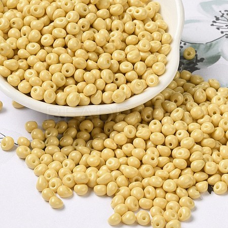 6/0 Opaque Baking Paint Glass Seed Beads SEED-M012-02A-07-1