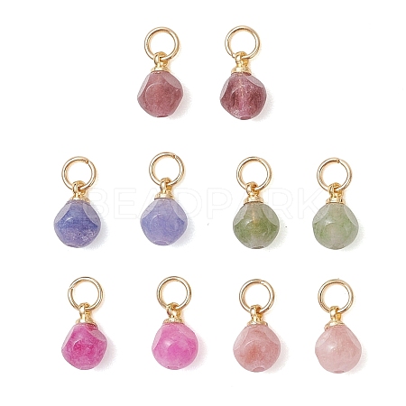 Natural Multicolor Tourmaline Faceted Dice Charms PALLOY-JF05110-01-1