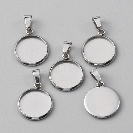 10Pcs 304 Stainless Steel Pendant Cabochon Settings STAS-WH0029-97B-P-1