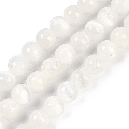 Natural Selenite Beads Strands G-G167-A02-01-1