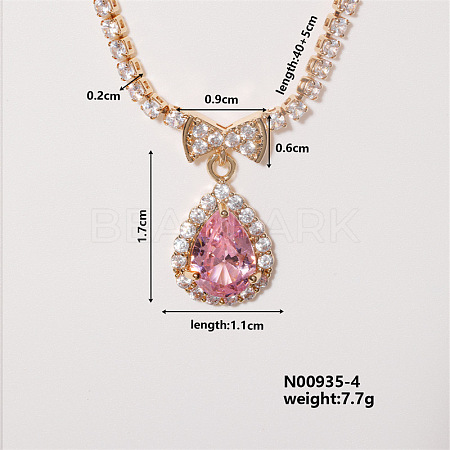 Colorful Sparkling Heart-shaped Necklace with Exquisite Fashionable Style FI4728-4-1